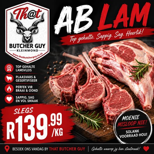 Latest Facebook special: AB lamb at R139.99 per kilogram while stocks last