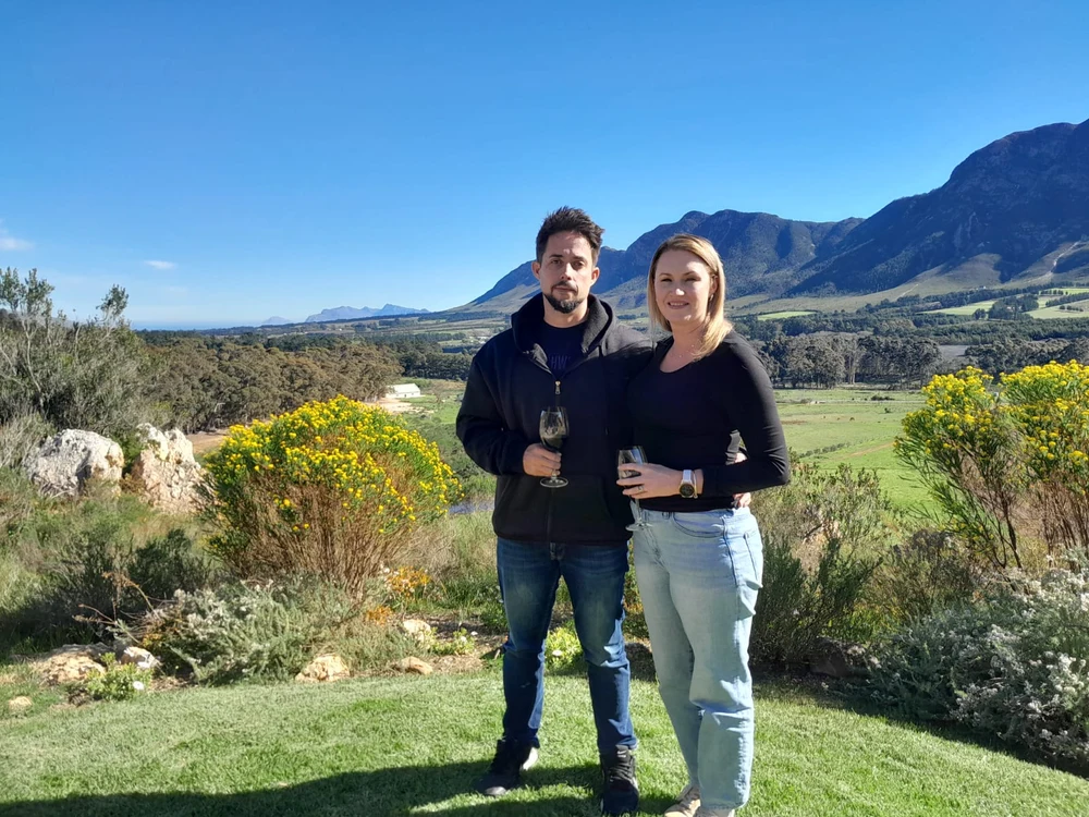 Wessel H with his partner in the Overberg mountains